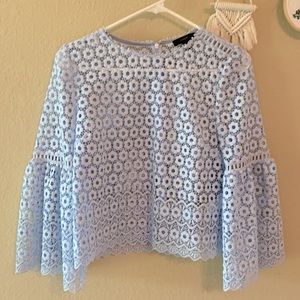 Jcrew daisy lace blouse, periwinkle color, size 0
